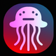 An intriguing, mesmerizing jellyfish  app icon - ai app icon generator - app icon aesthetic - app icons