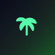 A AI-generated app icon of a palm tree in green color scheme