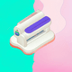 A AI-generated app icon of laminator in emerald green , light purple , evergreen , rose red color scheme