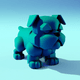 A AI-generated app icon of a Bulldog in sea green , light sky blue , army green , powder blue color scheme