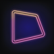 A AI-generated app icon of a parallelogram in apricot color and navy blue color and cyber grape color and tiffany blue color color scheme