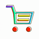 A stylized shopping cart  app icon - ai app icon generator - app icon aesthetic - app icons