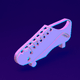 A AI-generated app icon of a football cleat in puce , blue violet , pastel blue , golden yellow color scheme