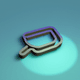 A AI-generated app icon of a magnifier in mauve , khaki , dark turquoise , blue green color scheme