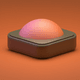 An app icon of an orange with cornsilk and dark grey and dusty rose and dark cyan scheme color