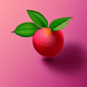 A AI-generated app icon of a lychee in pink , honey dew color scheme