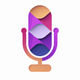 A stylized microphone with sound waves  app icon - ai app icon generator - app icon aesthetic - app icons