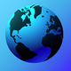 A stylized planet Earth with continents  app icon - ai app icon generator - app icon aesthetic - app icons