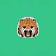 A AI-generated app icon of a cheetah in kelly green , apricot color scheme