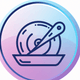 An app icon of  an image of vinyl cutter with oatmeal and silver and sky blue and lavender blush scheme color