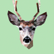 A AI-generated app icon of a deer in dark blue , light sea green , burnt sienna , misty rose color scheme