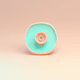 A AI-generated app icon of a yoga wheel in celadon , cinnamon , coral , rosewater color scheme