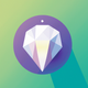 A stylized diamond gemstone  app icon - ai app icon generator - app icon aesthetic - app icons
