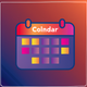 A AI-generated app icon of a calendar in coral color and plum color and violet-red color and mauve color color scheme