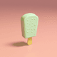 A AI-generated app icon of an Ice pop in ivory , army green , light pink , brown color scheme