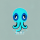 A AI-generated app icon of an octopus in alice blue , mint cream color scheme