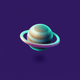 A AI-generated app icon of the Mercury planet in blue green , dark purple , mint green , silver color scheme