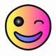 A coquettish and flirtatious smiley face  app icon - ai app icon generator - app icon aesthetic - app icons