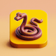 A AI-generated app icon of a snake in linen , light yellow , goldenrod color scheme