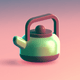 A AI-generated app icon of a tea kettle in burgundy , dark khaki , mint cream , light sea green color scheme