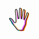 A stylized hand with open palm  app icon - ai app icon generator - app icon aesthetic - app icons