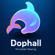 A playful and energetic dolphin with fins  app icon - ai app icon generator - app icon aesthetic - app icons