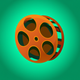 A stylized film reel  app icon - ai app icon generator - app icon aesthetic - app icons