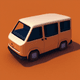 An app icon of a van with whitesmoke and taupe and apricot and peach scheme color