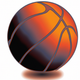 A AI-generated app icon of a basketball ball in physical color color scheme