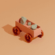 A AI-generated app icon of a wagon in burnt sienna , serenity , misty rose , very peri color scheme