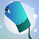 A AI-generated app icon of a boxing glove in blue color and navy blue color and seafoam green color and blue color color scheme