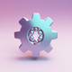 A stylized gear with turning cogs  app icon - ai app icon generator - app icon aesthetic - app icons