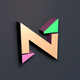 A sharp-edged and angular letter N  app icon - ai app icon generator - app icon aesthetic - app icons