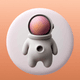 An app icon of  an image of an astronaut with navajo white and berry and ebony and blush pink scheme color