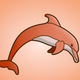 A playful and energetic dolphin with fins  app icon - ai app icon generator - app icon aesthetic - app icons