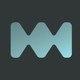 A AI-generated app icon of a video wave in gray, teal color scheme