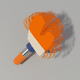 A AI-generated app icon of a Contour Brush in off white , raspberry , orange red , tangerine color scheme