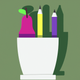 A minimalist pencil cup with pens or pencils  app icon - ai app icon generator - app icon aesthetic - app icons