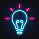 A AI-generated app icon of a light bulb in peach color and coral pink color and salmon pink color and burnt orange color color scheme