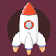 A cute, cartoon-style rocket ship app icon - ai app icon generator - app icon aesthetic - app icons