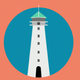 A stylized lighthouse  app icon - ai app icon generator - app icon aesthetic - app icons