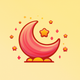 a sleeping crescent moon with stars app icon - ai app icon generator - app icon aesthetic - app icons