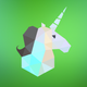 A AI-generated app icon of a whimsical unicorn  in lime color and aquamarine color and gunmetal color and ivory color color scheme