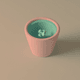 A AI-generated app icon of a pot in peach , serenity , rosewater , kelly green color scheme