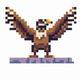 A AI-generated app icon of an eagle in golden yellow color and dark orange color and purplish red color and deep orange color color scheme