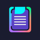 A AI-generated app icon of a notepad in sky blue color and sizzling red color and olive drab color and red color color scheme