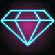 A AI-generated app icon of a diamond in crimson color and azure color and pink color and mauve color color scheme