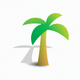 A AI-generated app icon of a palm tree in green color scheme