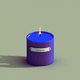A AI-generated app icon of a candle cup in rose , pale violet red , deep sky blue color scheme