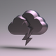 A stylized thundercloud with lightning  app icon - ai app icon generator - app icon aesthetic - app icons